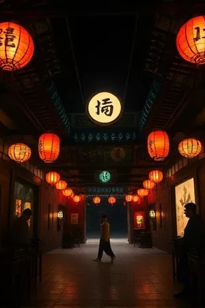 竖版海报：古装悬疑剧《雾隐长街》女主提灯站在雨夜长街尽头